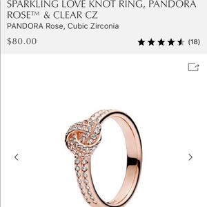 Sparkling love knot ring Pandora & clear cz